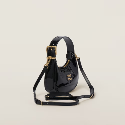 Patent leather hobo bag